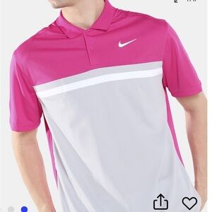 Nike Men's Golf Drift Pink and Gray Polo Shirt Size XL